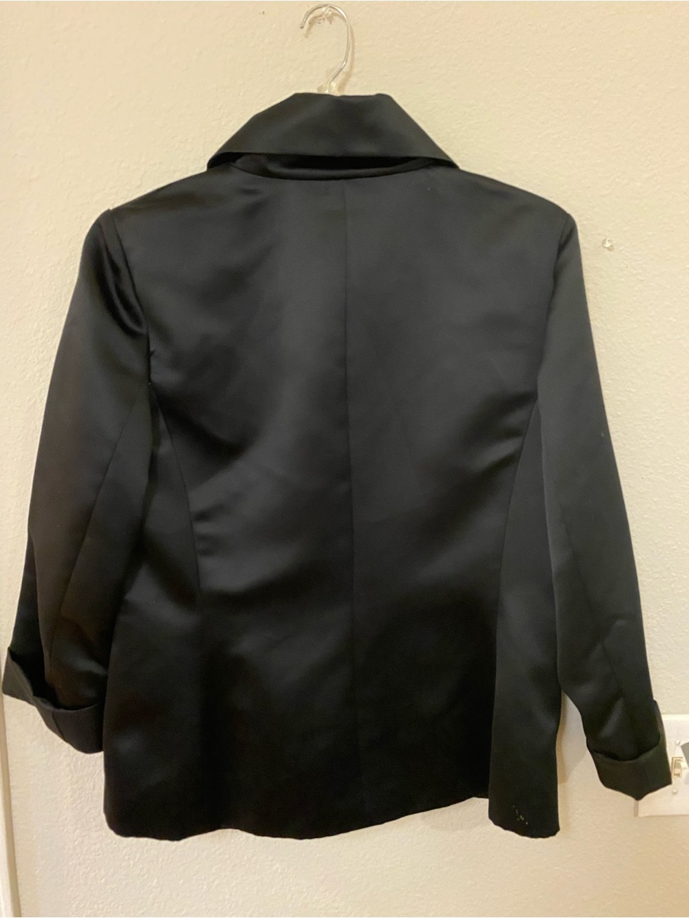 3/$18 - INC International Concepts Black Double-Breasted Satin Blazer - EUC - Picture 2 of 3
